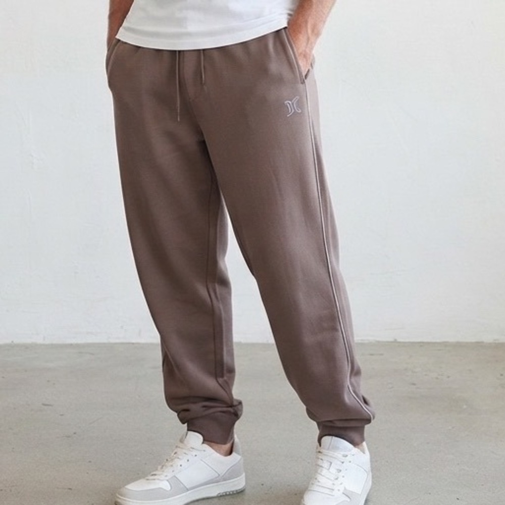 Hurley Mens Brown Drawstring Jogger Pants Size Large Activewear Lounge